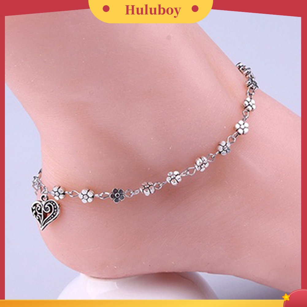 {Ready Stock} Wanita Retro Hati Bunga Barefoot Sandal Pantai Gelang Kaki Rantai Kaki Perhiasan