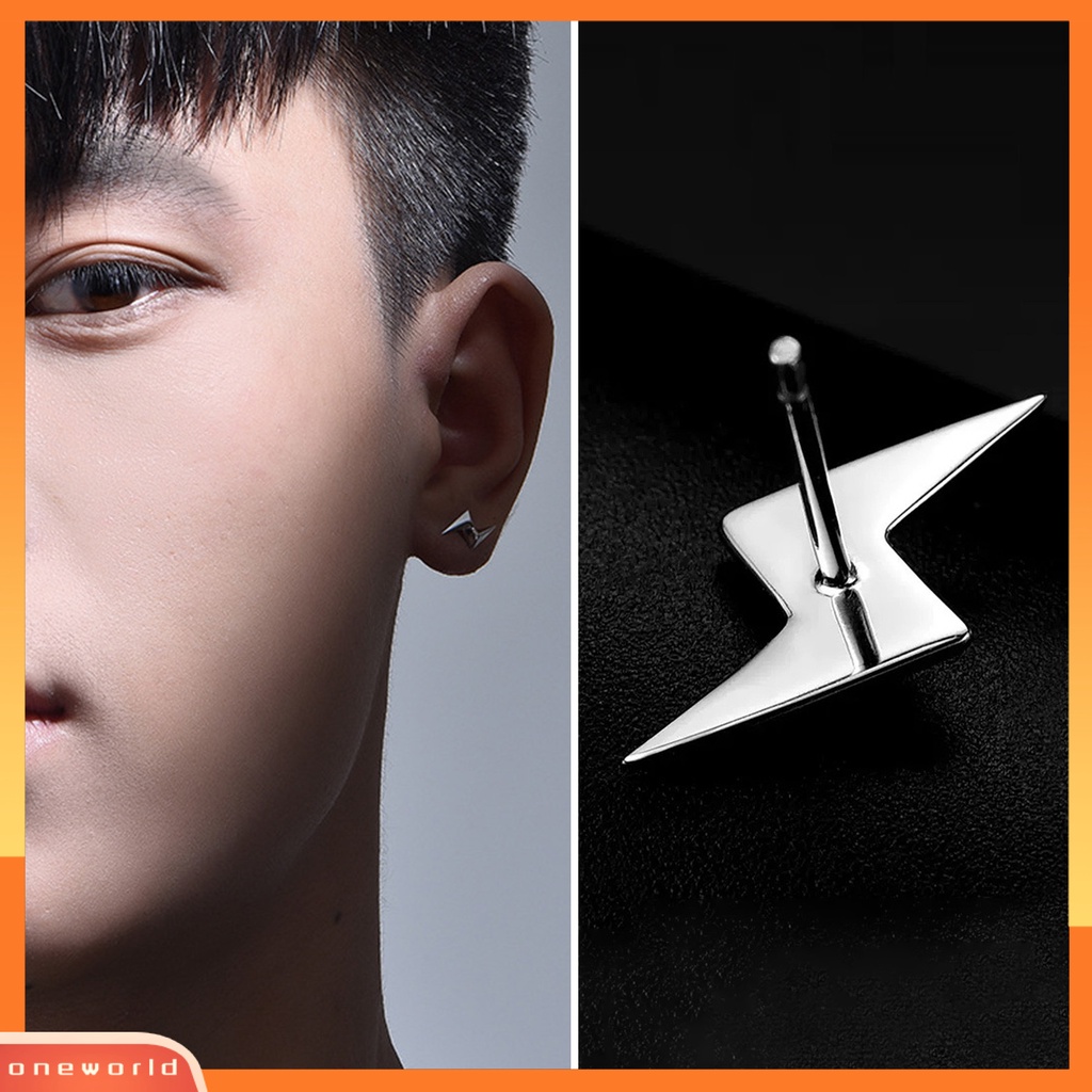 [OWR] 1pc/1pasang Ear Studs Personality Tindik Tiga Dimensi Kelas Tinggi Geometris Hias Nikel Gratis Pria Keren Keren Anting-Anting Perhiasan Aksesori