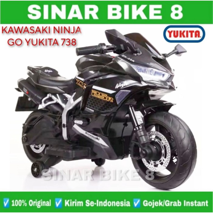 Motoran Aki YUKITA 738 KAWASAKI NINJA GO Ban Karet Mainan Anak