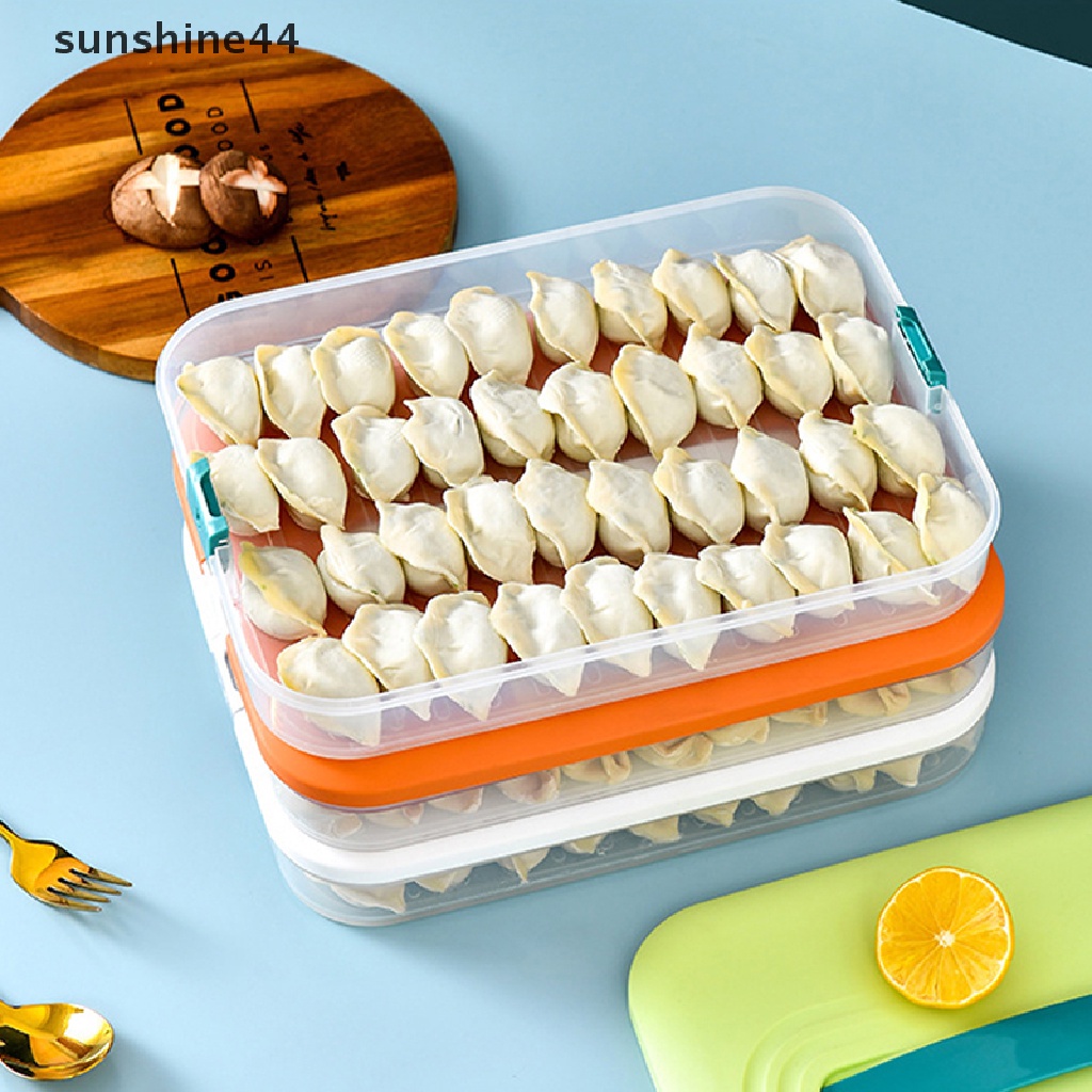 Sunshine Multilayer Kotak Pangsit Makanan Rumah Tangga Telur Frozen Box Fresh-Keeping Organizers ID