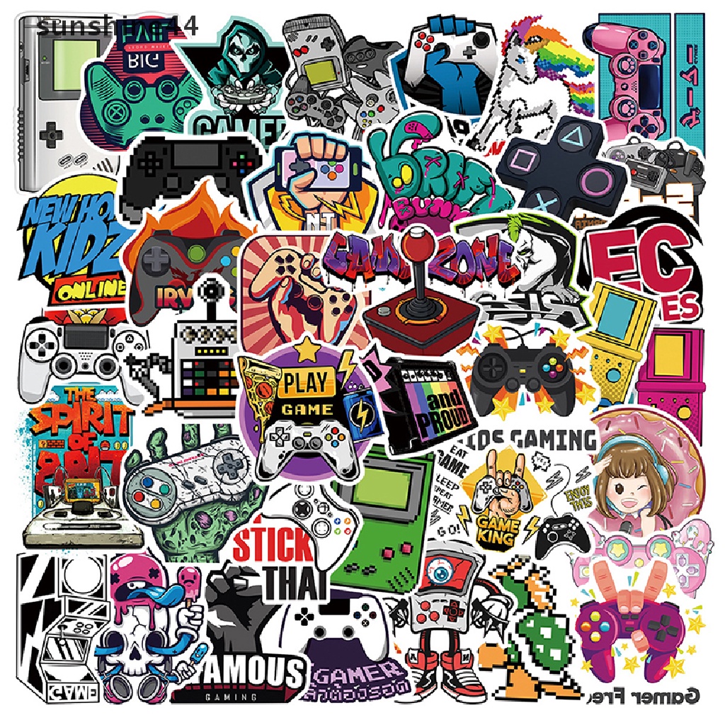 Sunshine 50pcs Keren Vintage Video Game Stiker Decal Skateboard Laptop Telepon Sepeda Mobil Lucu Tahan Air Stiker Mainan Anak ID