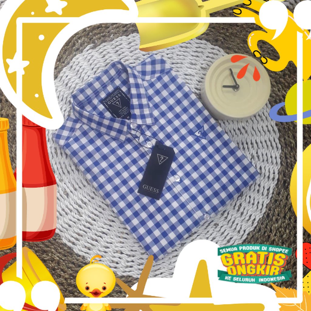 KEMEJA TERBARU GUESS ORIGINAL// kemeja import kotak- kocak GUESS ORIGINAL// Kemeja pria kotak-kotak 