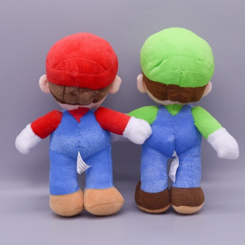 25 cm Super Mario Bros Mainan Mewah Boneka Mario Luigi Games Tokoh Anime Mainan Mewah Dekorasi Games Boneka