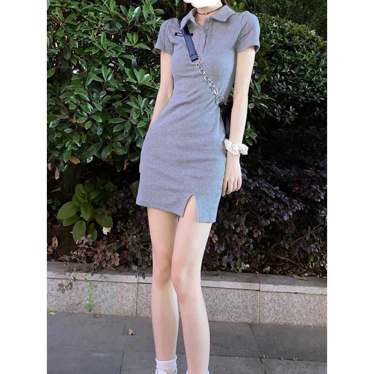 Red Musim panas baru tas hip suit polo gaun ramping ketat musim panas hot gadis rok pendek wanita keinginan murni pria kecil