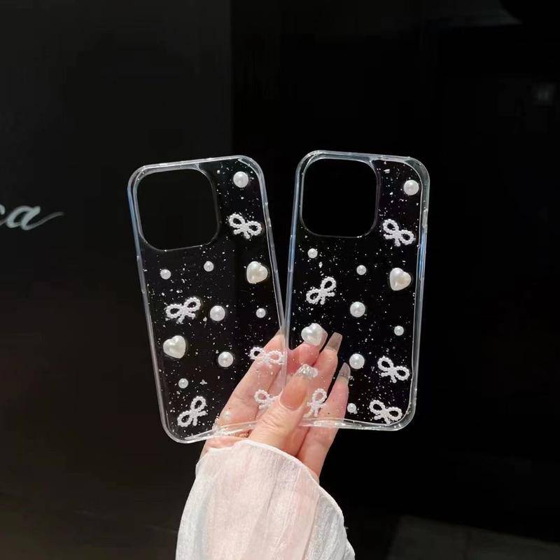 Soft Case Transparan Epoxy Untuk Iphone14 13 12 11 Pro MAX Plus Cover Kupu-Kupu Mutiara Mini Untuk iPhone X XS MAX XR 7 8 Plus SE 2022 2020 14Plus 13Mini 12Mini