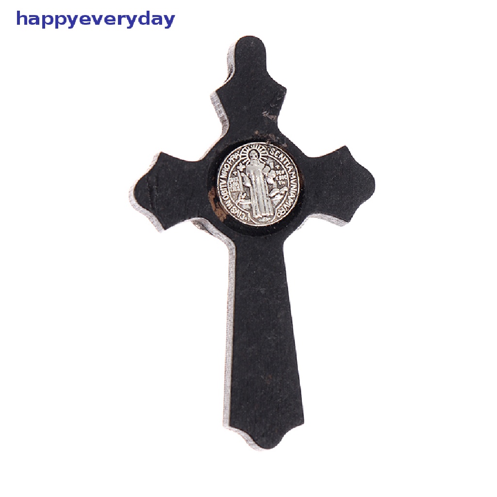 [happy] Salib Yesus Cristo Salib Kayu Kristen DIY Kalung Perhiasan Salib Ornamen [ID]