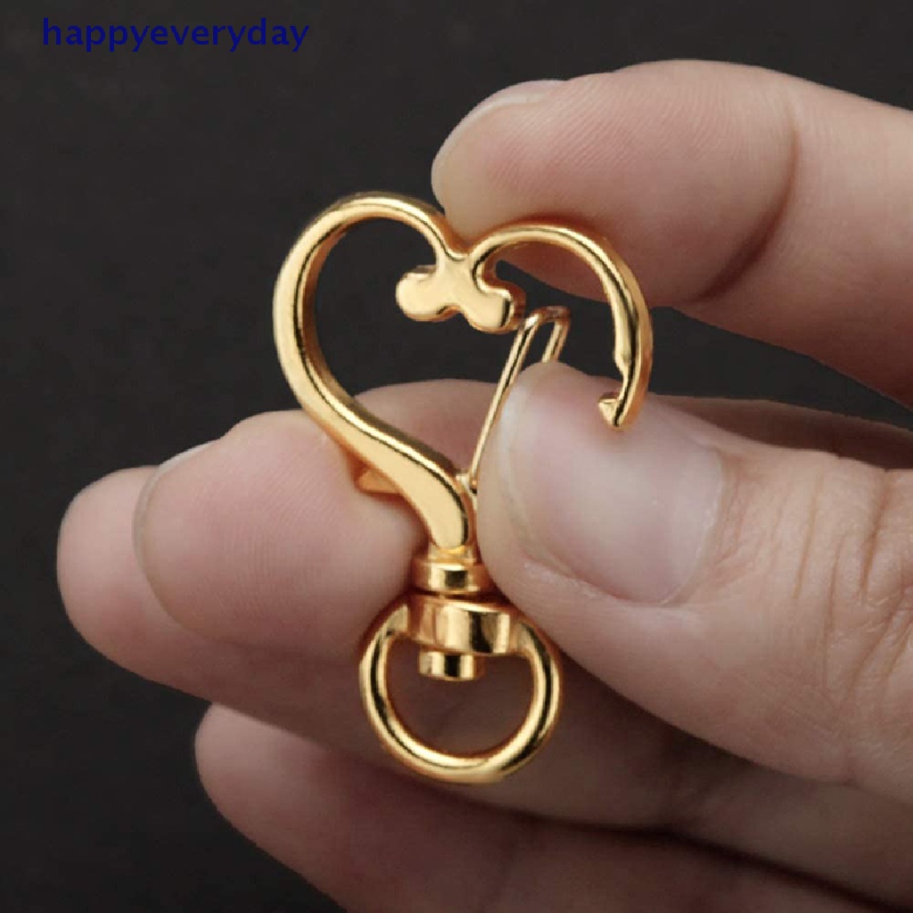 [happy] 10pcs Love Heart Hollow Key Chain Gantungan Kunci Aksesoris DIY Lobster Clasp [ID]