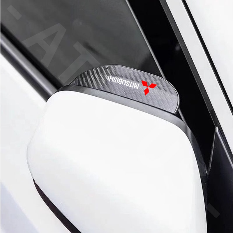 2pcs Mitsubishi Serat Karbon Mobil Spion Alis Hujan Rainproof Cover Untuk Xpander Mirage Kuda Lancer Pajero Outlander Attrage