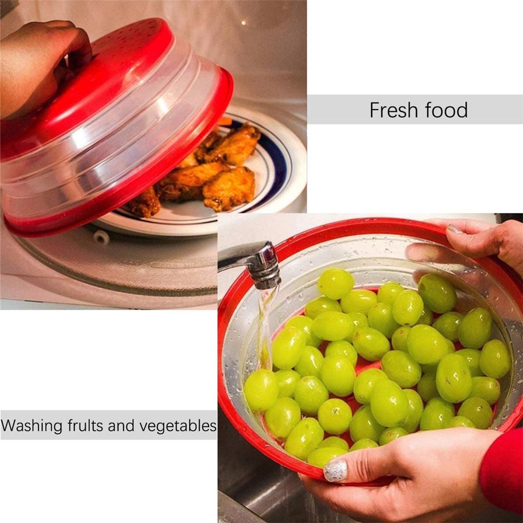 Microwave Safe Bowl Plate Cover Collapsible Microwave Splash Proof Cover/Penutup Piring Mangkuk Piring Mangkuk Piring Mangkuk Piring Mangkuk