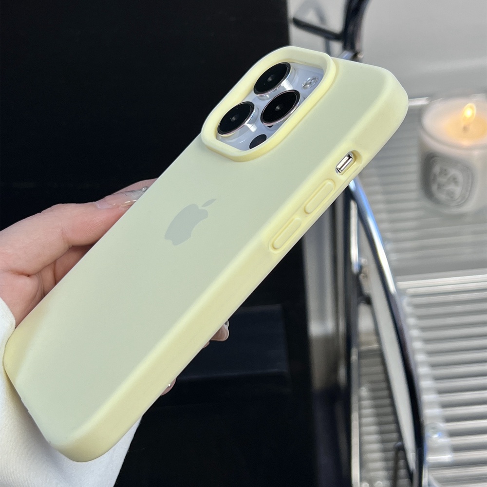 IPHONE Morandi Warna Casing Silikon Cair Iphone14 Plus Soft Case Untuk Iphone11 12 Pro Max13 14 Pro Max Full Cover Shockproof Soft Case