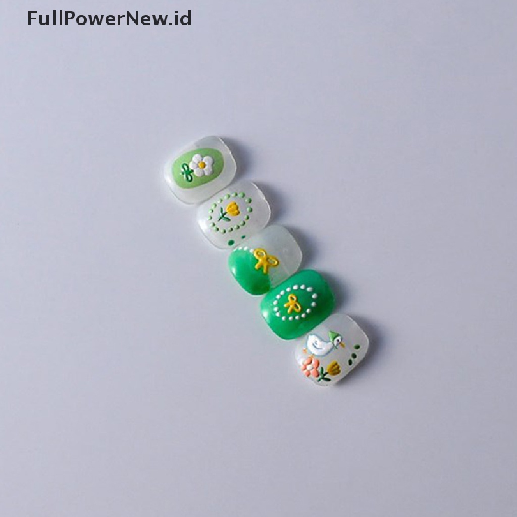 Power 5D Nail Art Stiker Bunga Perekat Diri DIY Timbul Decals Spring Series ID