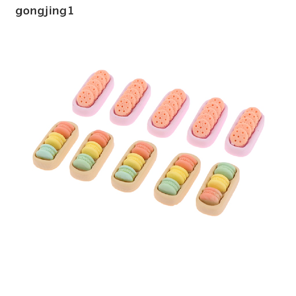 Ggg 10pcs Dekorasi Dapur Rumah Boneka Miniatur Macaroon Makanan Dessert Biskuit Snack Mainan ID