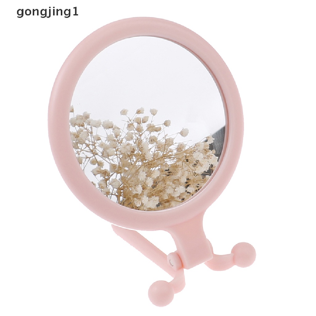 Ggg 2X Magnifying Vanity Makeup Mirror Dua Sisi Genggam Lipat Kosmetik ID