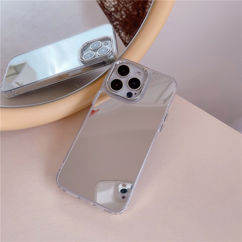 IPHONE Sumber Bahan casing Ponsel Permukaan Cermin Terang Kompatibel Untuk Iphone14 13 12 11promax 14pro 12pro X XS XR XSMAX casing Penutup Belakang shockproof