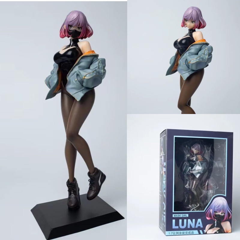 Sepatu Sneakers Desain Astrum1Per7 High Slit Mask LUNA 25cm PVC Action Anime Figure Model Mainan