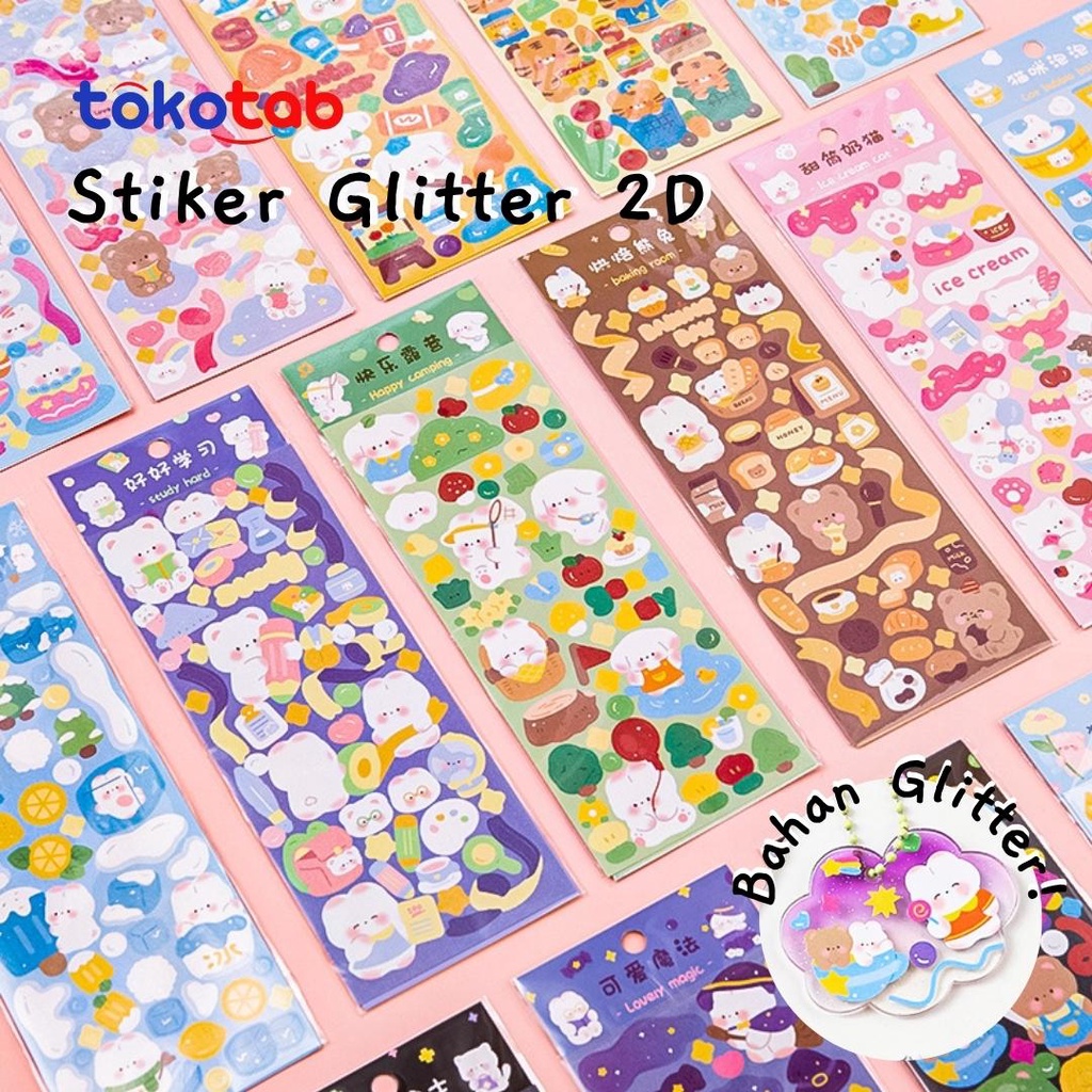 

Tokotab - Stiker Kartu Cute Korea Jurnal Laser Cutting Sticker Kecil DIY Stiker Dekoratif