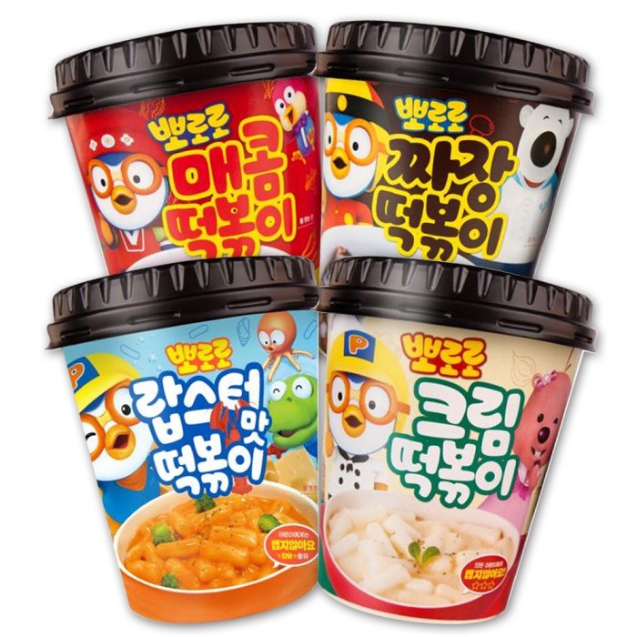 

ZJ Pororo Instant Toppoki Tteokbokki Stir-Fried Rice Cake Cup Anak 。