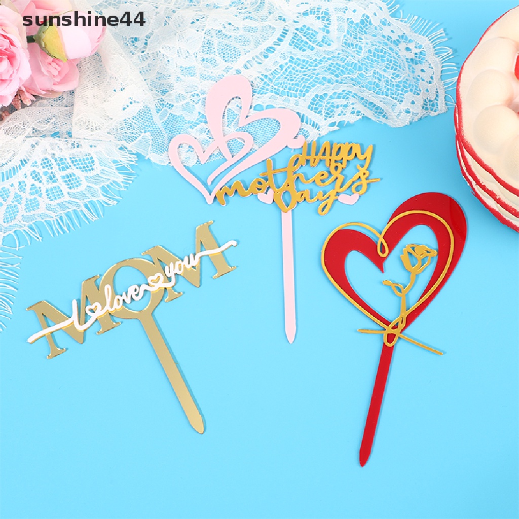 Sunshine Happy Mother's Day Topper Kue Akrilik Untuk Dekorasi Kue Pesta Ulang Tahun Mum ID