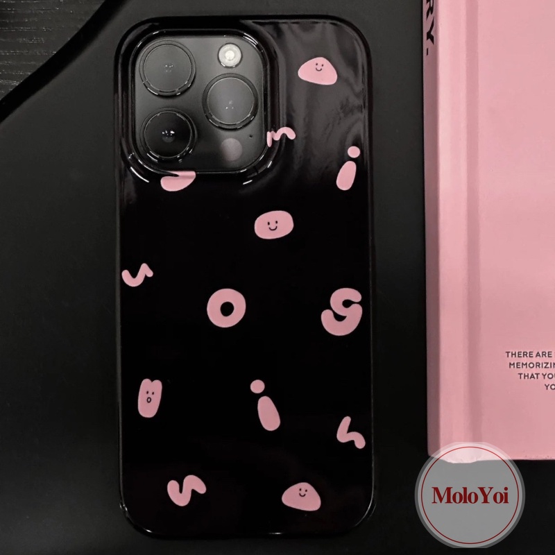 IPHONE Ins Simple Alphabet Letter Case Kompatibel Untuk Iphone7 8 Plus 11 13 14 12 Pro Max 7Plus XR X XS Max SE 2020 Smiley Lucu Glossy Halus Shockproof Lembut Tpu Penutup Belakang