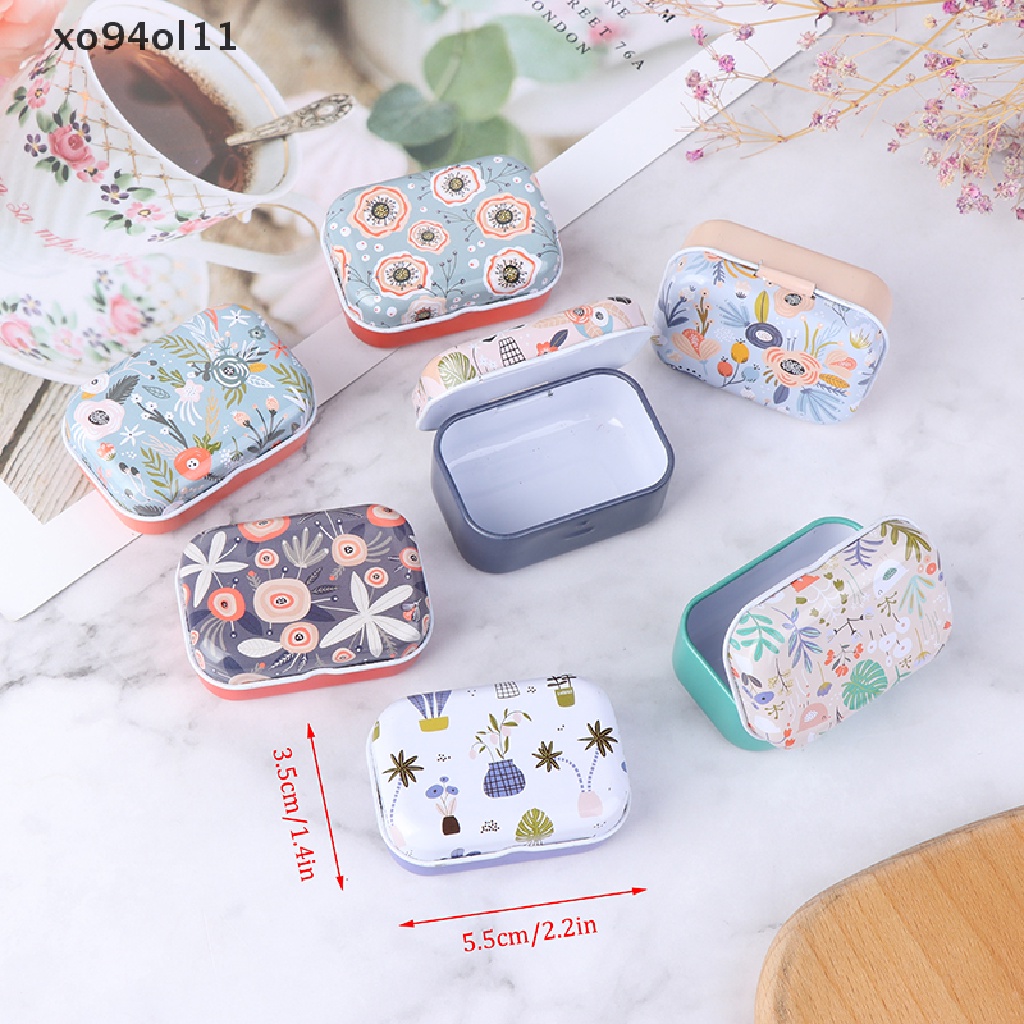 Xo Kotak Koin Trinket Kaleng Bunga Mini Tempat Penyimpanan Perhiasan Tinplate Small Floral OL