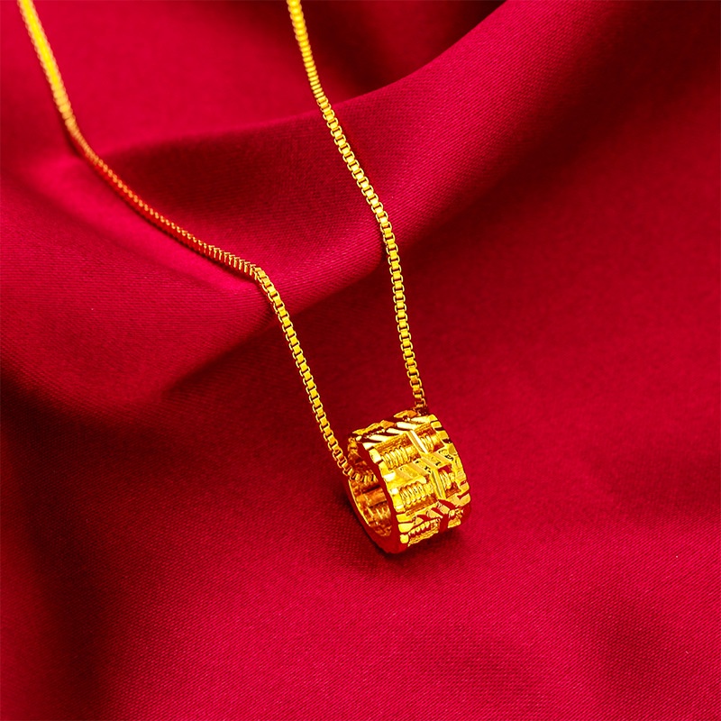 Goldkingdom Fashion Perhiasan 24K Bangkok Aksesoris Stok Sempoa Liontin Kotak Rantai Wanita Kalung Halus