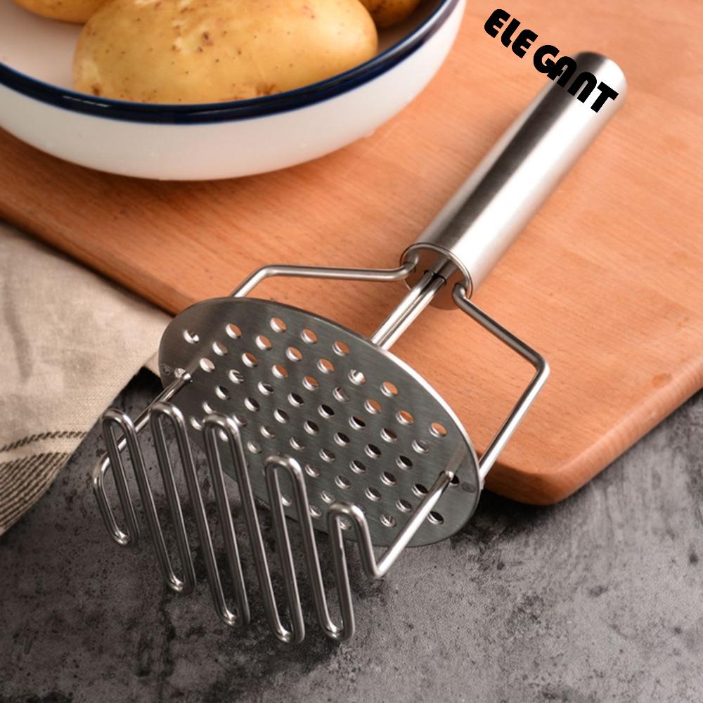 [Elegan] Potato Masher Garlic Sayur Masak Stainless Steel Heavy Duty Manual Press Crusher