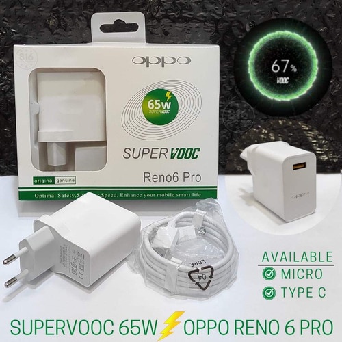 oem Charger Oppo 65W SUPER VOOC Micro USB &amp; Type C Fast Charging Original