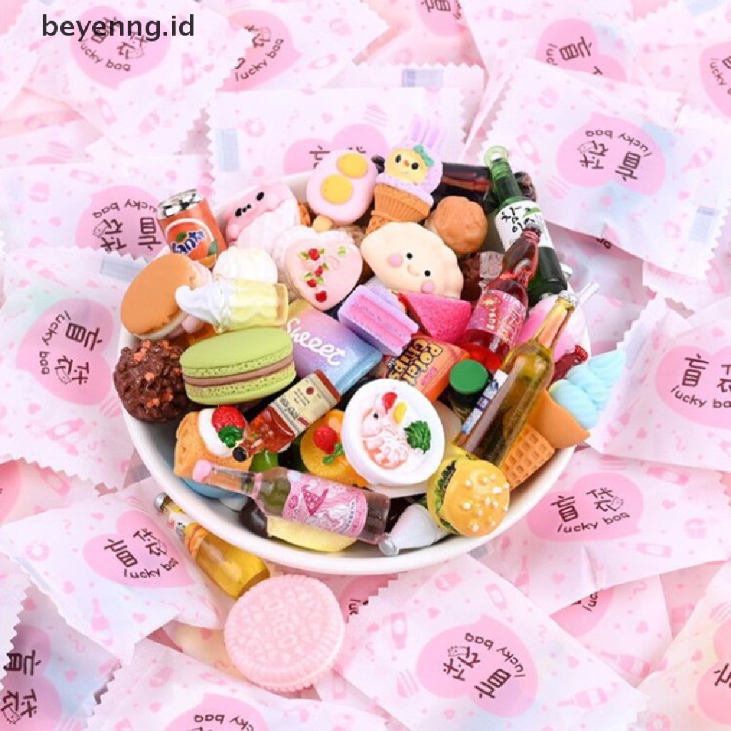 Beyen 10pcs Mainan Relif Stres Makanan Simulasi Miniatur Non-Ulang Mini Minum ID