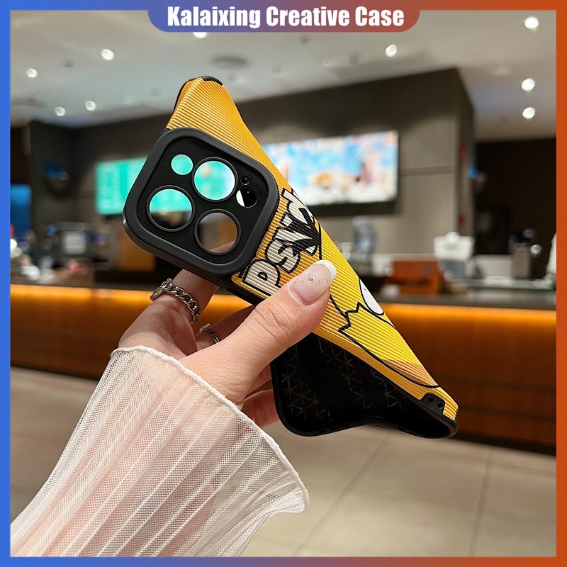 Casing Ponsel Bahan Kulit Garis Untuk IPhone 14Plus 14 Pro Max 13 Pro Max 12Pro 11xr Xs Max7 8 Plus Motif Pokemon Soft Back Cover