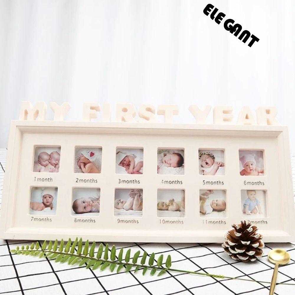 [Elegan] Frame Mengenang Tempat Foto Kreatif 0-12 Bulan Gambar Souvenir Anak Bayi Pertumbuhan Gantung Dinding Bingkai Foto Tumbuh Memory Gift Barang Bayi Bingkai Foto