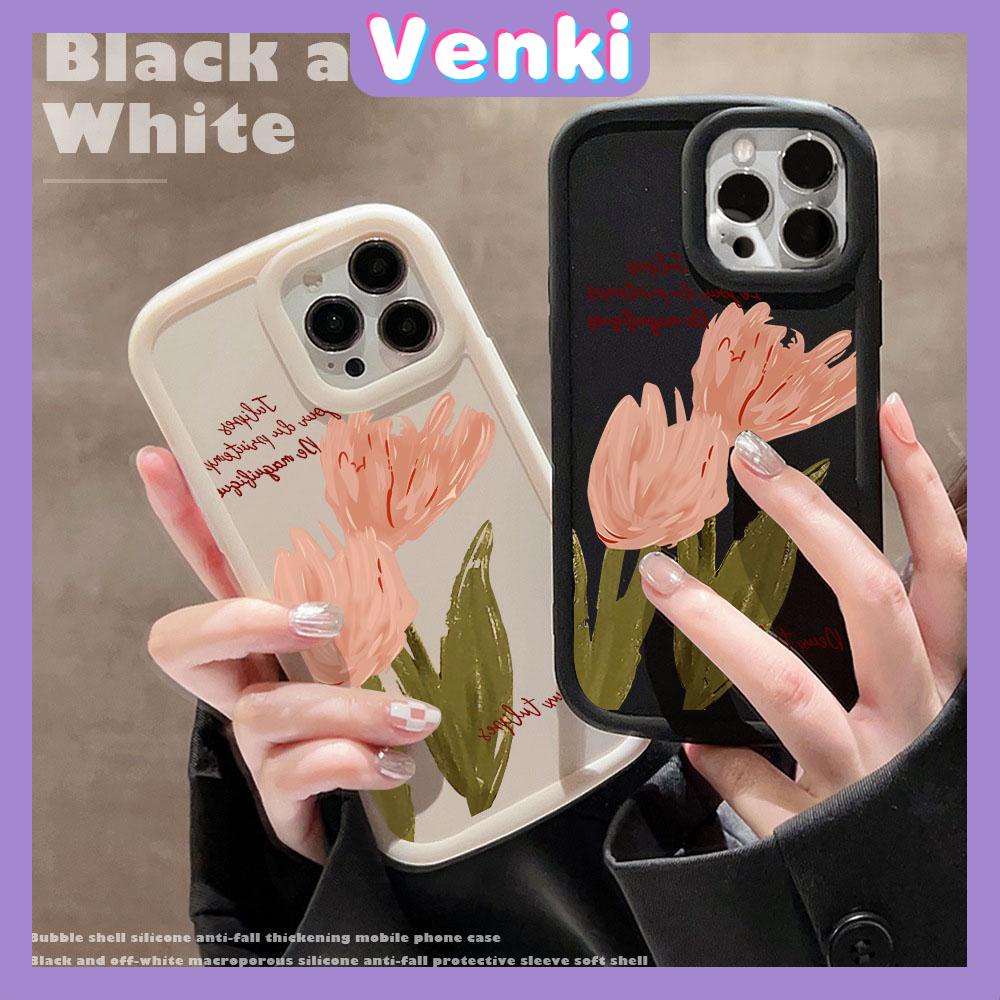 Case fo iPhone 11 Pro Max TPU Soft Case Frosted Bubble Case Black White Cute Oil Painting Flowers Camera Protection Shockproof For iPhone 14 13 12 11 Plus Pro Max 7 Plus X XR