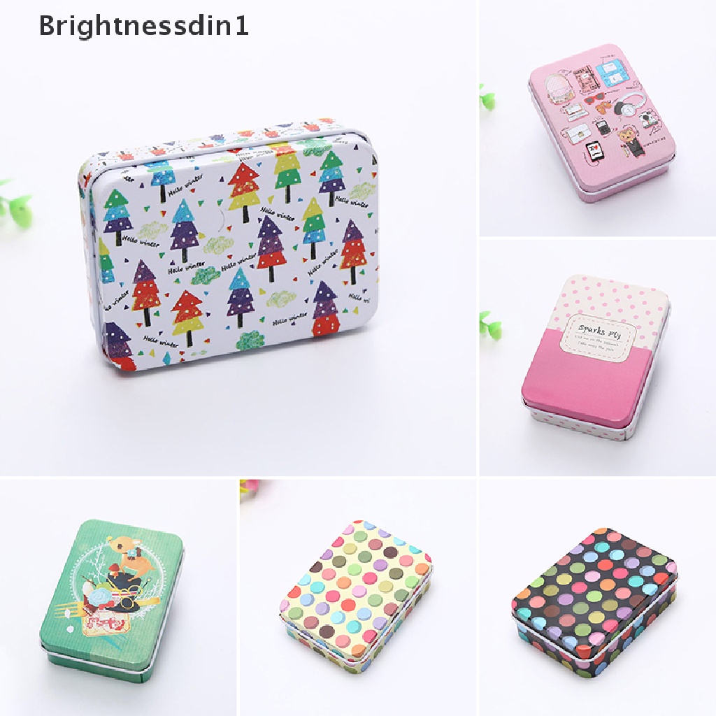 [Brightnessdin1] Kotak Kaleng Kartun Sealed Jar Packing Box Perhiasan Permen Penyimpanan Kaleng Koin Gift Box Butik