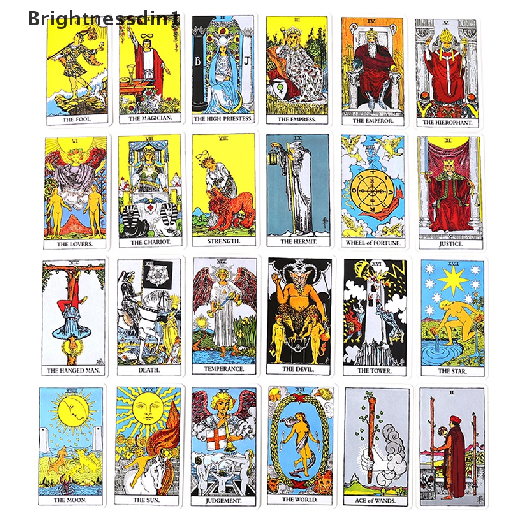 [Brightnessdin1] Kotak Besi Rider Waite Tarot Card Ramuan Ramalan Deck Party Game w/Manual Boutique