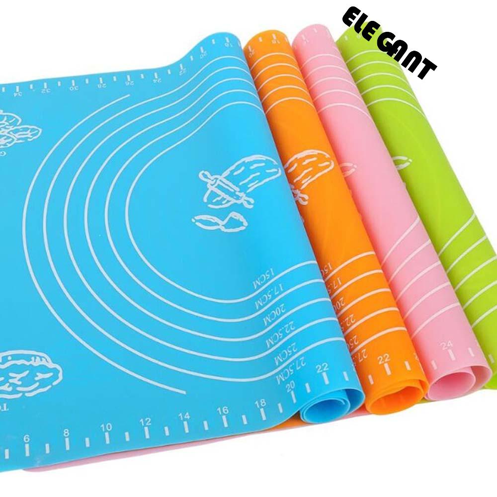 [Elegan] Baking Mat 40 * 30cm Non Stick Tahan Suhu Tinggi Dengan Pengukuran Silikon Tepung Rolling Alat Dapur Penebalan Rolling Adonan Liner Pad