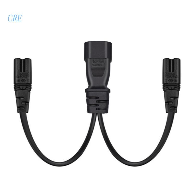 Cre Konektor 3Pin IEC320-C14 to IEC320-C7+Adaptor Converter C7 Kabel Listrik Cord