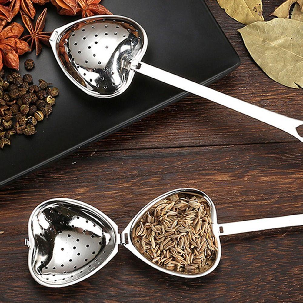 [Elegan] Tea Infuser Mug Teko Teh Daun Longgar Berbentuk Hati Dengan Handle Herb Filter