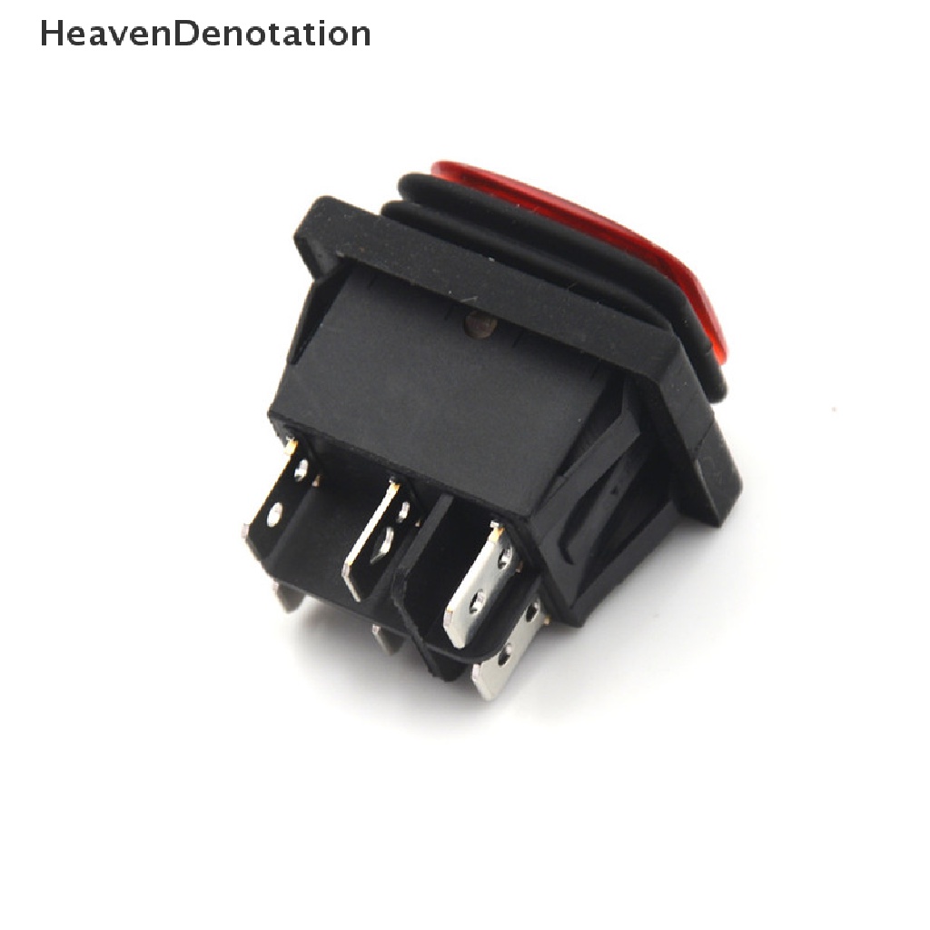 [HeavenDenotation] Merah 3posisi 6Pin DC 12V Tahan Air Mobil Perahu LED Rocker Switch Latching HDV