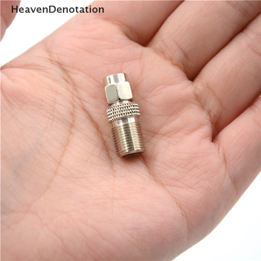 [HeavenDenotation] Konektor Adaptor Coaxial Plug Female to SMA Tipe F Silver Tone HDV