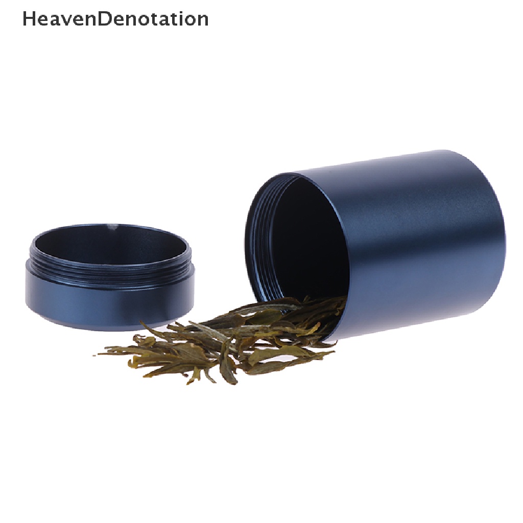 [HeavenDenotation] 1x Wadah Kedap Udara Wadah Aluminium Herb Stash Jar Metal Sealed Can Tea Jar HDV