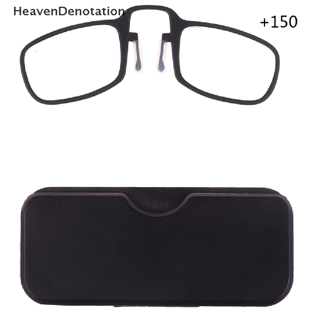 [HeavenDenotation] 1set Unisex Optik Presbyopic Hidung Klip Kacamata Baca Lensa Bening+1.5/2.0/2.5 HDV
