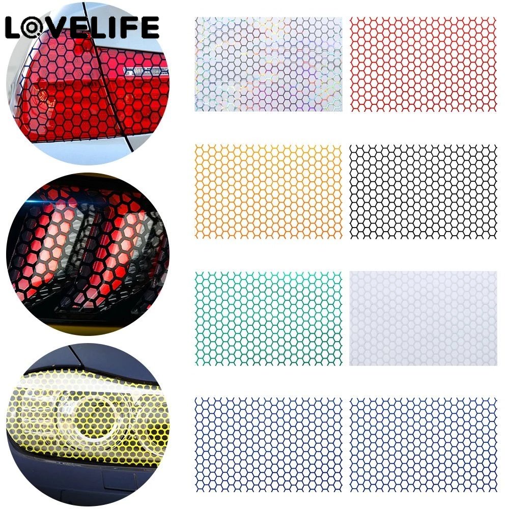 Hot Sale/DIY Stiker Warna Lampu Belakang Mobil Ekor/Fashion Car Honeycomb Sticker/Stiker Hias Mobil Universal