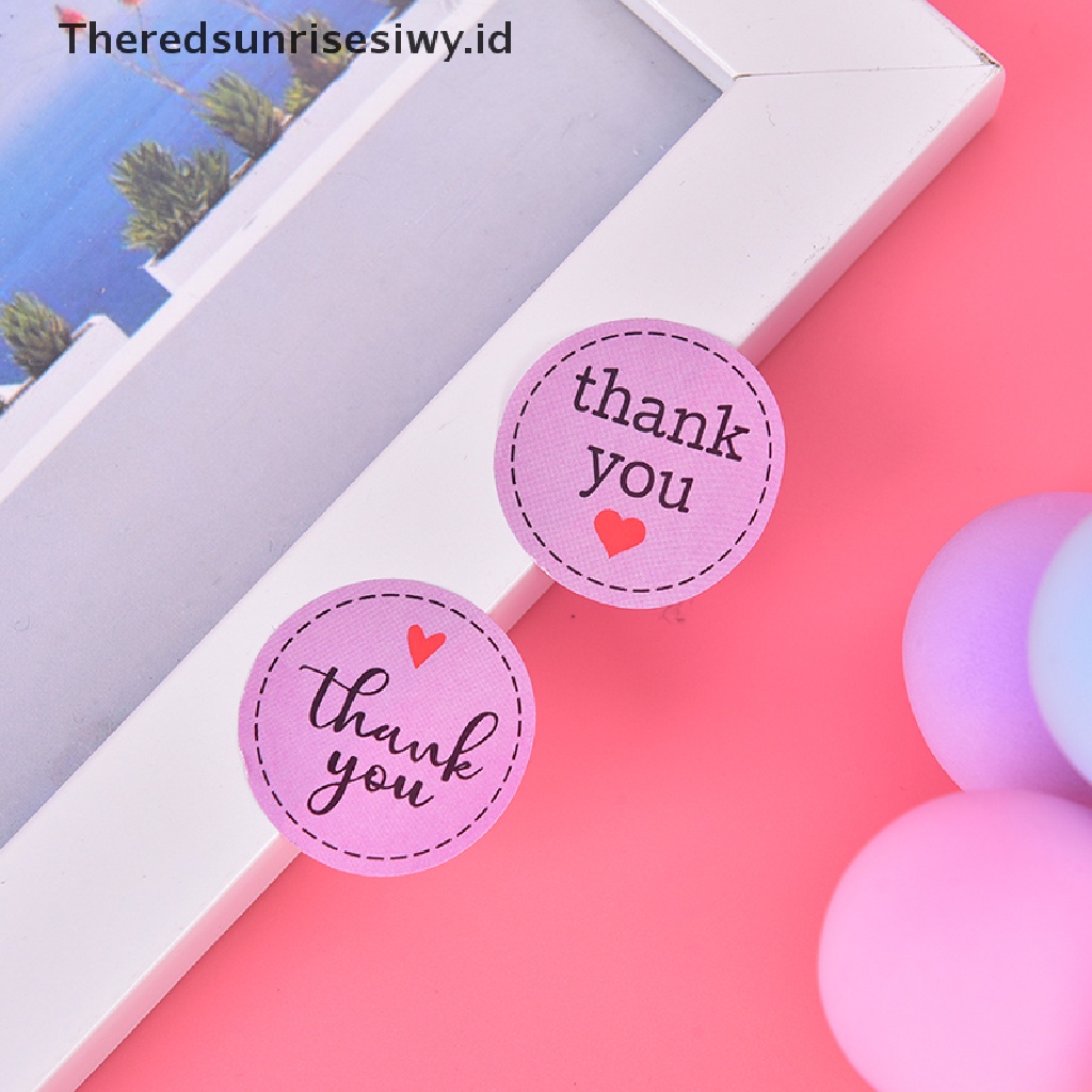 # Kado Mom &amp; PAPA DIY # 500pcs Stiker Thank You Label Segel Stiker Label Bulat Untuk Dekorasi Kado~