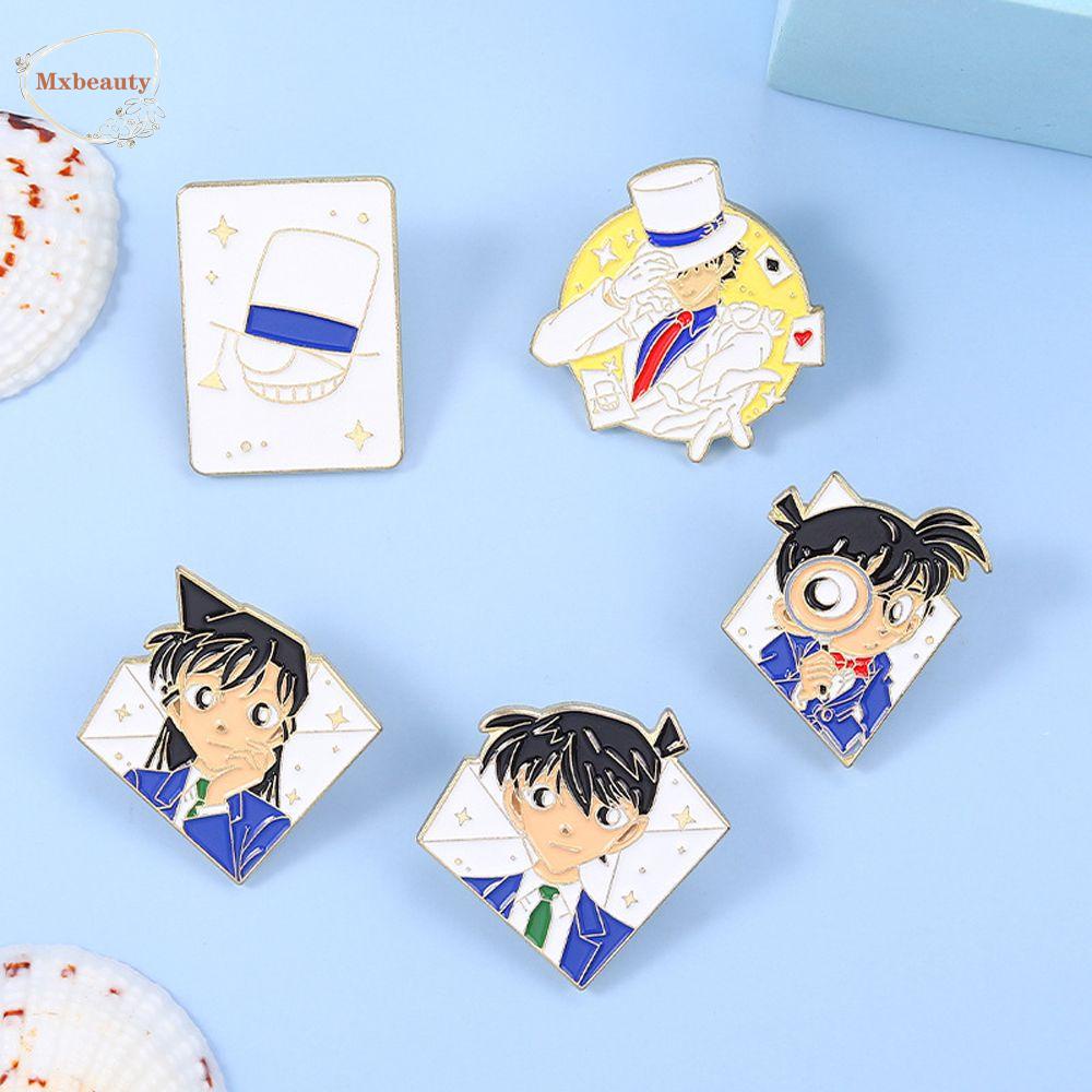 Mxbeauty Detektif Conan Bros Hadiah Cosplay Pakaian Dekorasi Kartun Decor Lencana Badge Pin Enamel Brooch