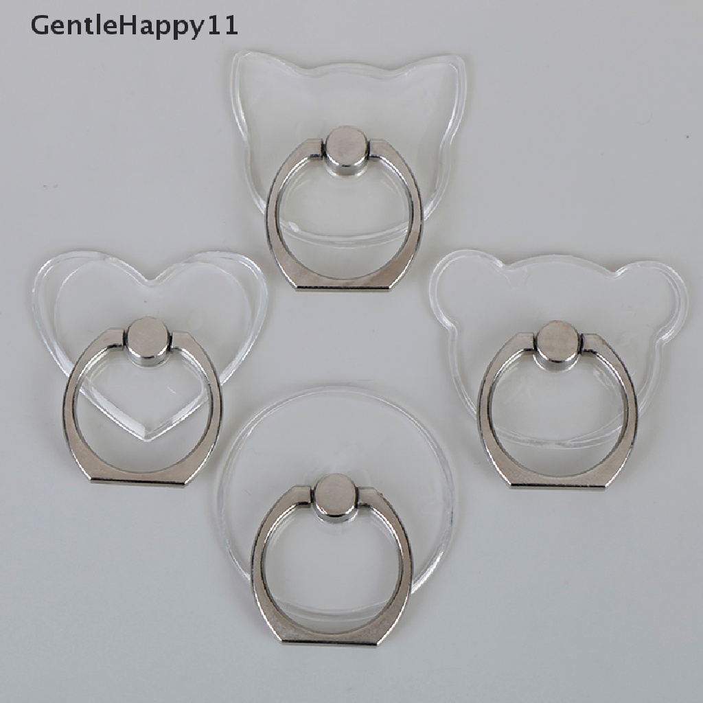 Gentlehappy Clear mount holder Dudukan Handphone stand finger ring Penyangga Meja Hp id