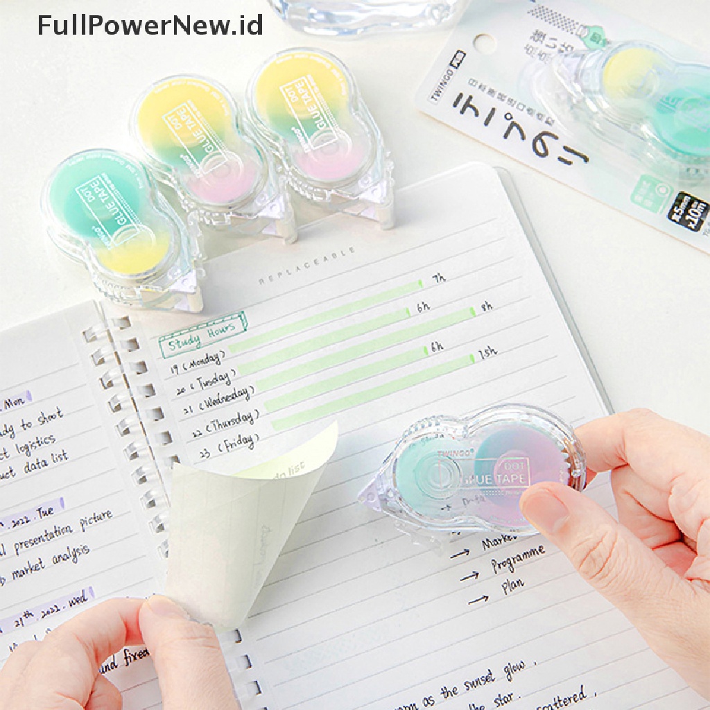 Power 32.8ft Perekat Dua Sisi Dot Glue Tape Dispenser Koreksi Roller Stationer ID