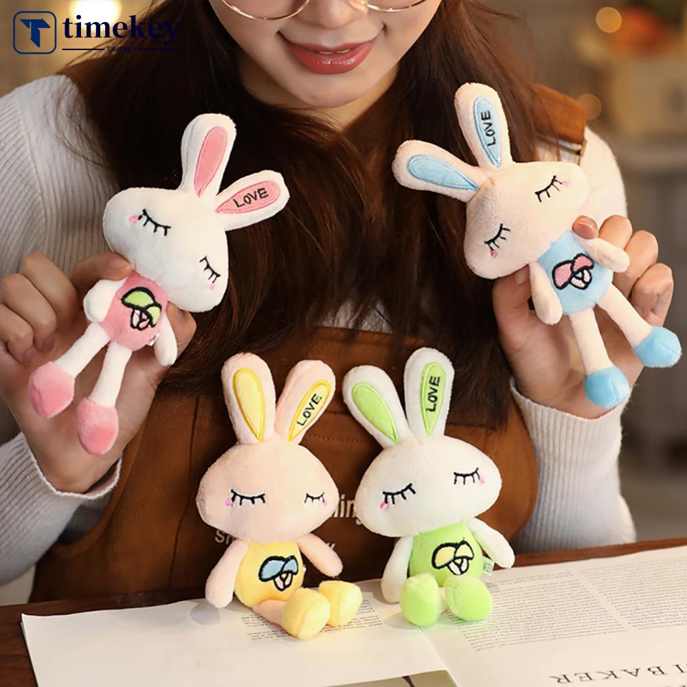 Timekey 1pc Love Rabbit Plush Toy Rabbits Stuffed Toys Gantungan Kunci Liontin Untuk Anak Mainan Anak A7R7