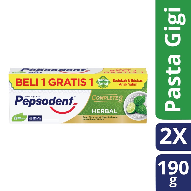 PASTA GIGI PEPSODENT PENCEGAH GIGI BERLUBANG  225GR 1PACK ISI 2