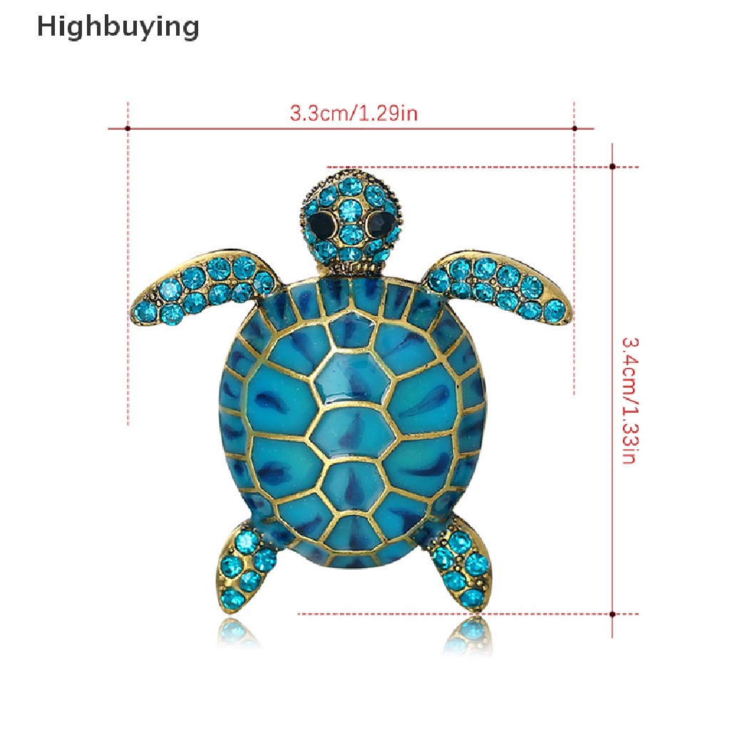 Hbid Hot Fashion Turtle Animal Bros Kepribadian Kreatif Perhiasan Vintage Berlian Tertanam Bermutu Tinggi Bros Aksesoris Gadis Hadiah Glory