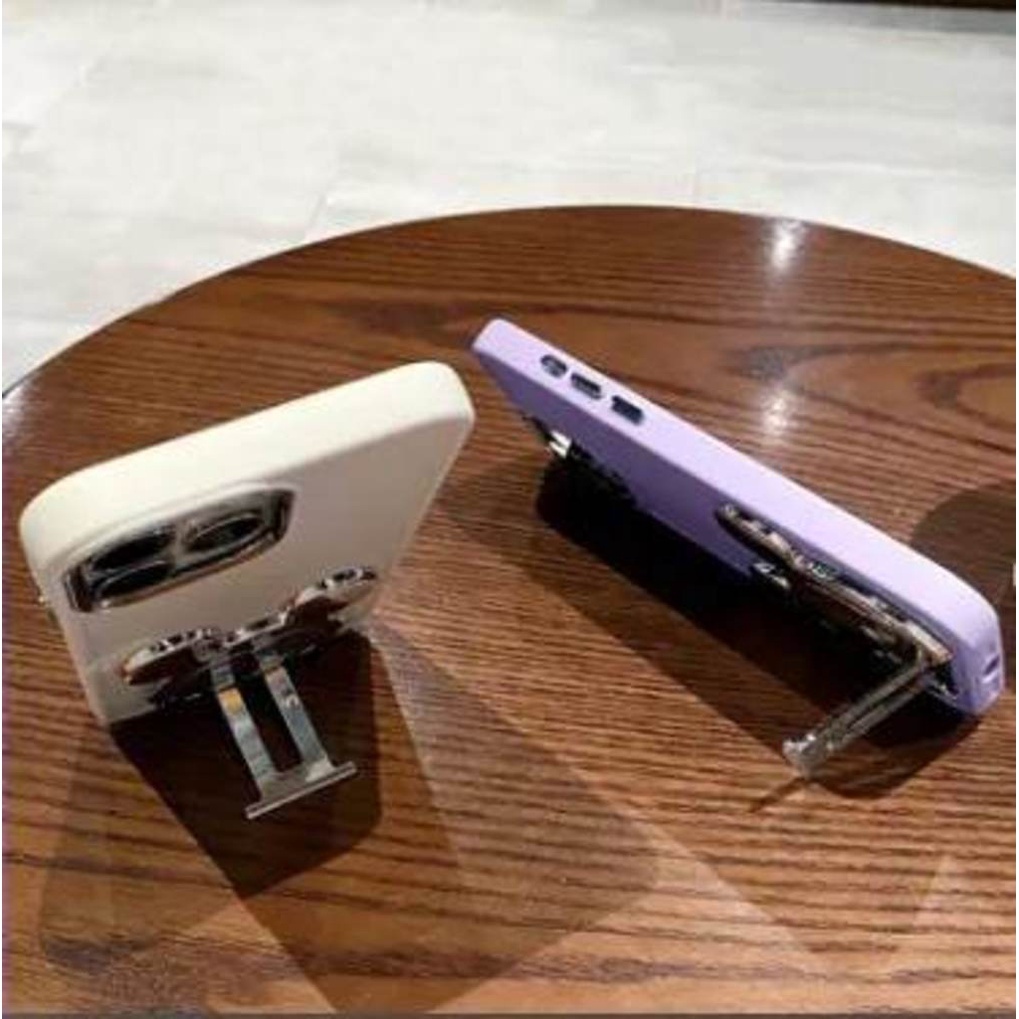 IPHONE Casing Ponsel Desain Berdiri Bahan Baja Hitam Kepala Mouse Kompatibel Dengan Iphone12 13 14 11 Pro Max X Xs Max Xr Ddwcf