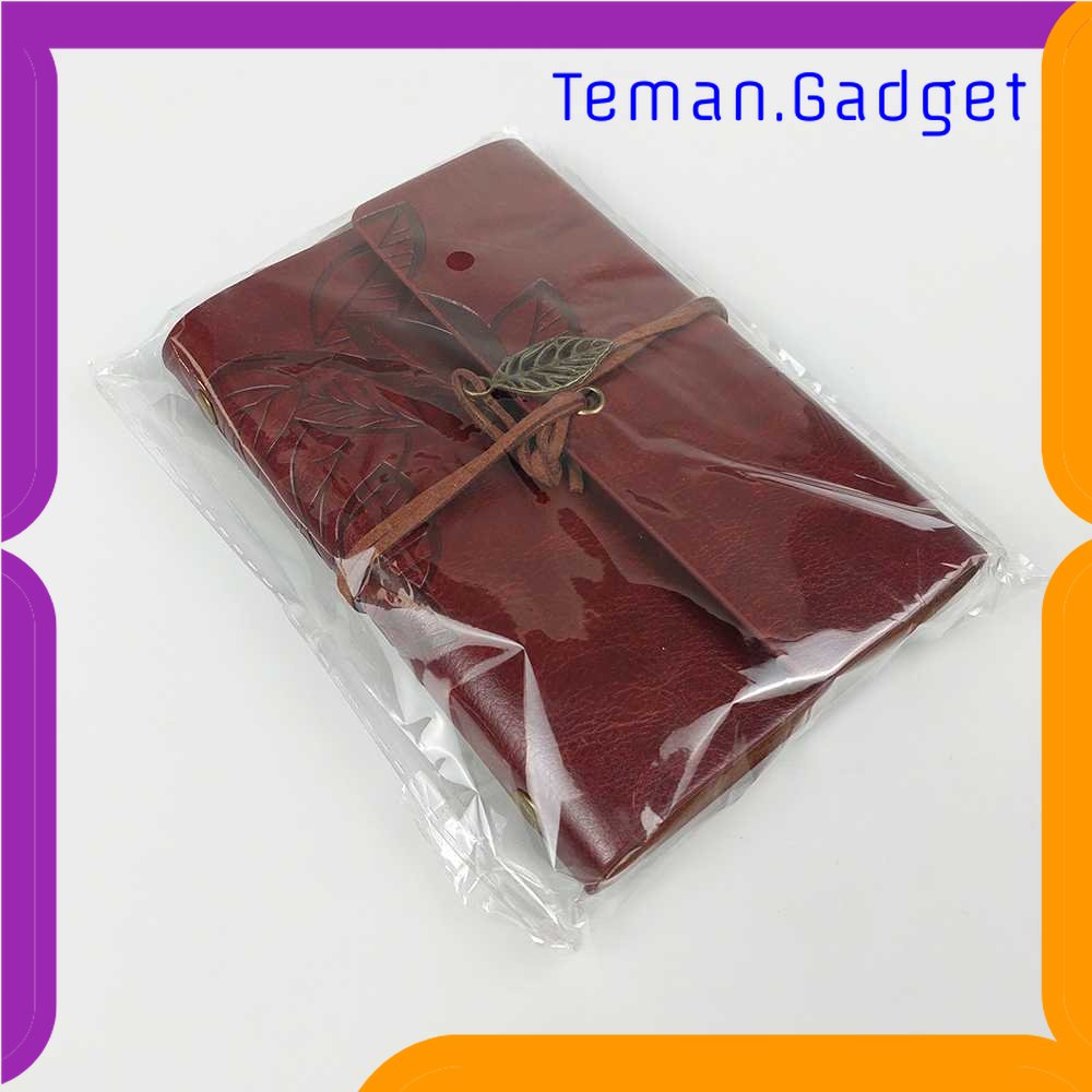 TG - ATK PHANTACI Buku Catatan Binder Kulit Retro Leaf Kertas B7 - BSD666